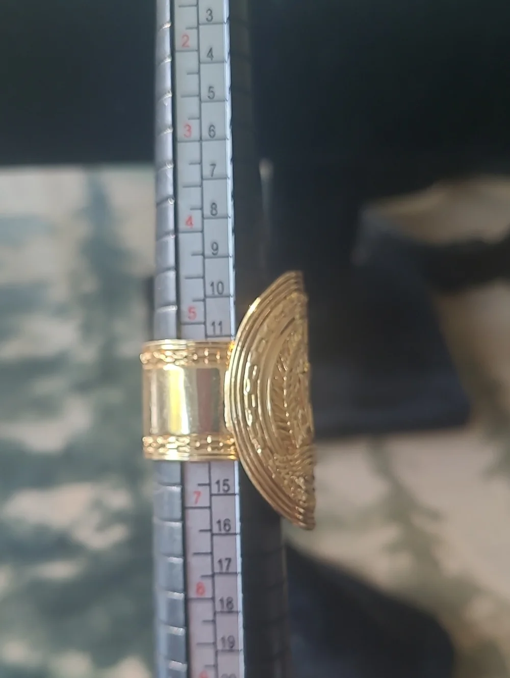Balmain X H&M  gold-tone embossed cocktail ring